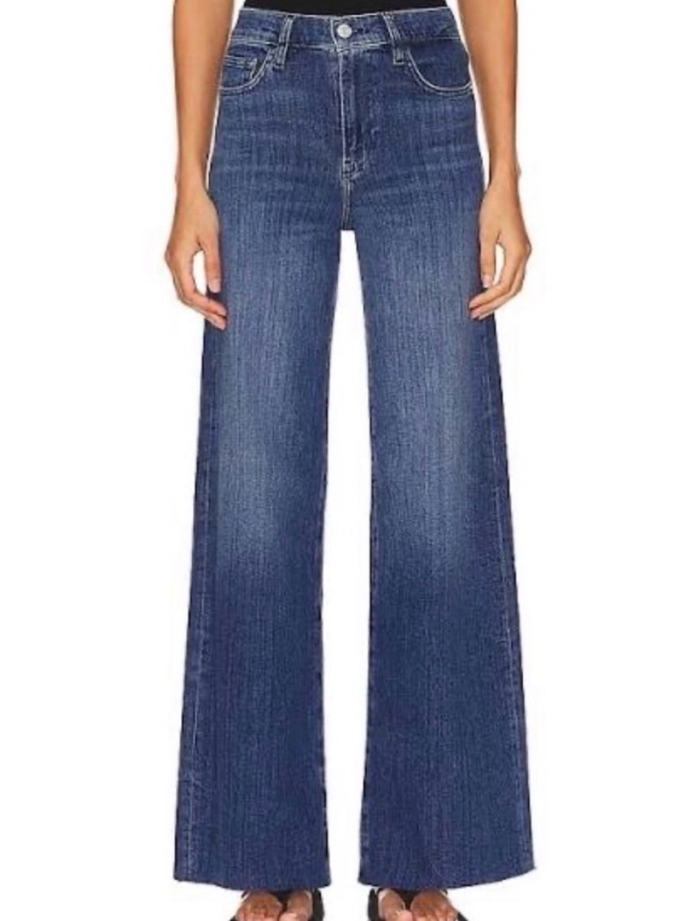 Frame Denim Wide Leg Flare Jeans in Medium Blue